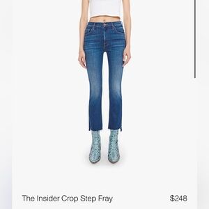 MOTHER The Insider Crop Step Fray Jeans - Blue